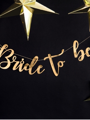 Banner Bride to be, gold, 19 x 80 cm