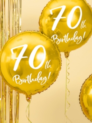 Folija balons - 70th Birthday, zelta, 45 cm