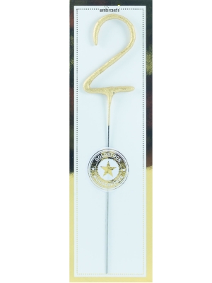 Brīnumsvecīte - 2, zelta, 6 x 20 cm