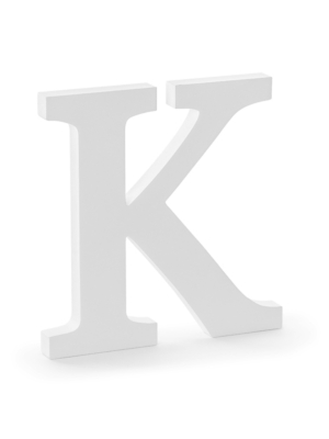 Koka burts "K", balts, 19.5 x 20 cm