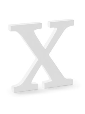 Wooden letter X, white, 19.5 x 19 cm