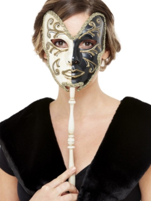 Venetian Mask, Black & Cream