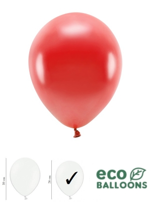 100 gab, Perlamutra eko baloni, sarkani, 26 cm