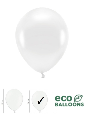 100 gab, Perlamutra eko baloni, balti, 26 cm