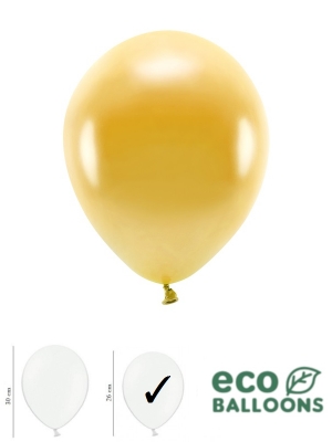 100 gab, Perlamutra eko baloni, zelta, 26 cm