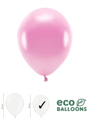 100 gab, Perlamutra eko baloni, rozā, 26 cm