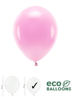 100 gab, Pasteļu eko baloni, rozā, 26 cm