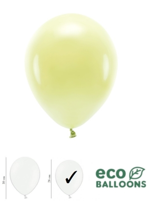 100 gab, Pasteļu eko baloni, gaiši dzelteni, 26 cm