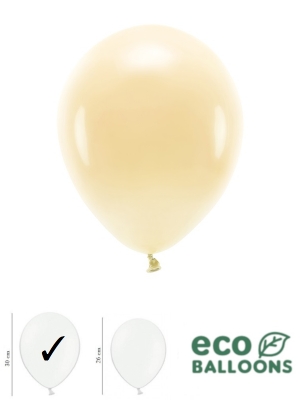 100 gab, Pasteļu eko baloni, gaiši persiku, 30 cm