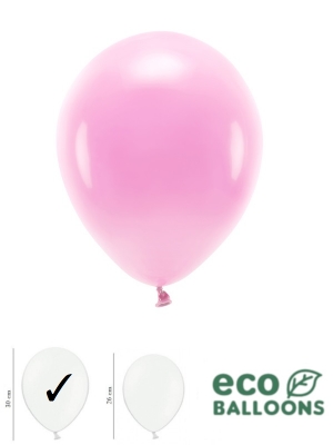 100 gab, Pasteļu eko baloni, rozā, 30 cm
