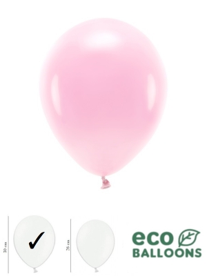 100 gab, Pasteļu eko baloni, gaiši rozā, 30 cm