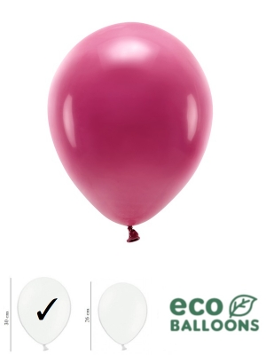 100 gab, Pasteļu eko baloni, tumši sarkani, 30 cm