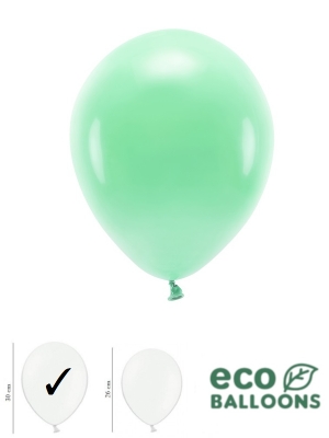 100 gab, Pasteļu eko baloni, piparmētru, 30 cm