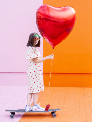 Liels folija balons, sirds, sarkanā krāsā, 72 x 73 cm