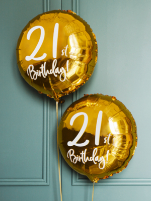 Folijas balons, 21st Birthday, apaļš, 45 cm