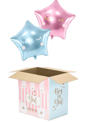 Balloons box - Boy or Girl, 60x40x60cm