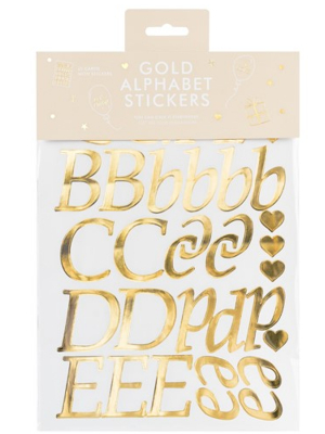 143 Letter Stickers and 28 signs, gold