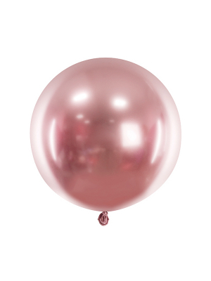 60 cm, 1 gab, Rozā zelta, hromēts balon