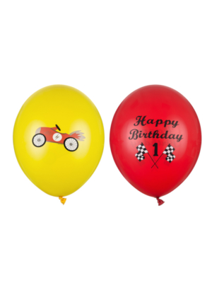 50 gab, Balons ar apdruku, dzeltens un sarkans, 30 cm