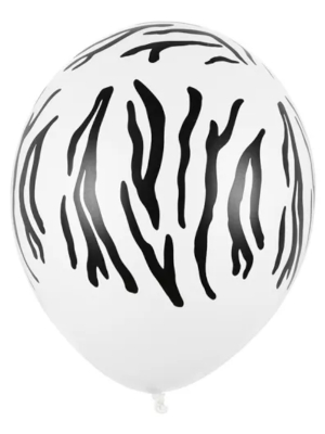 50 gab, Balons Zebra, balts ar melnu, 30 cm