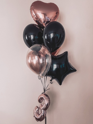 Hēlija balonu pušķis + MINI cipars vai burts (35 cm)