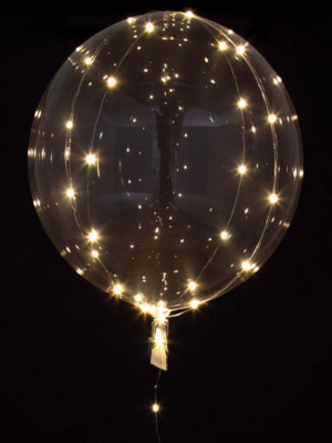Sfēra 3D, caurspīdīgs kristāla balons ar baltu LED