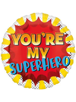 Folija balons, aplis ar uzrakstu You are My Superhero, 43 cm