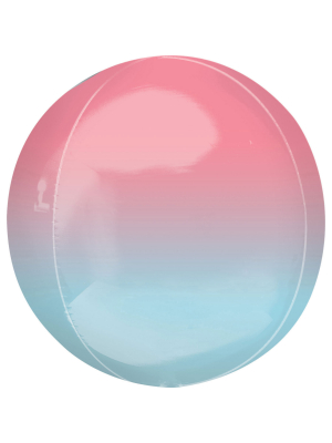 Sfēra 3D, Orbz ombre balons, rozā-zila pasteļa krāsā, 38 cm x 40 cm