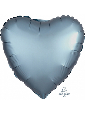 Folija balona sirds, zila tērauda krāsā, 43 cm