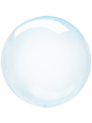 Sfēra 3D, caurspīdīgs balons kristāla, zils