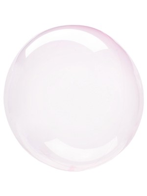 Sfēra 3D, caurspīdīgs balons kristāla, gaiši rozā