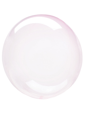 Sfēra 3D, caurspīdīgs balons kristāla, gaiši rozā
