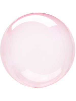 Sfēra 3D, caurspīdīgs balons kristāla, tumši rozā