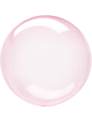 Sfēra 3D, caurspīdīgs balons kristāla, tumši rozā