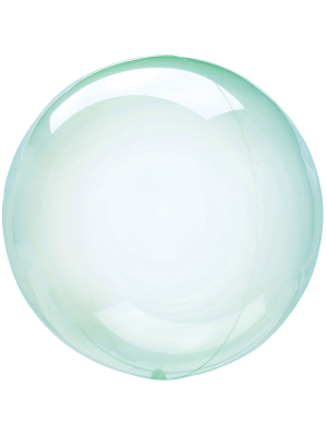 +Sfēra 3D, caurspīdīgs kristāla balons, zaļš