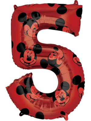Folija balons Mikija pele, 5. cipars, 43 cm x 66 cm