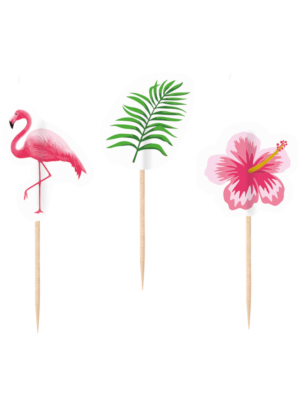 20 Picks Flamingo Paradise Wood 7.5 cm
