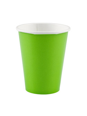 8 gab. Papīra glāzes, zaļš, 266 ml