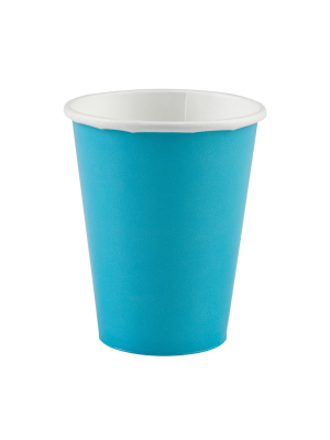 8 gab. Papīra glāzes, gaiši zils, 266 ml