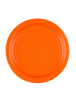 8 gab, papīra šķīvis, oranžs, diametrs 22,8 cm
