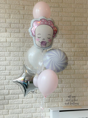Hēlija balonu pušķis "Baby Girl"