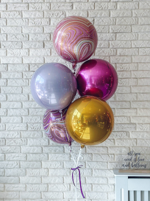 Hēlija balonu pušķis "5 Orbz baloni", 38 cm x 40 cm
