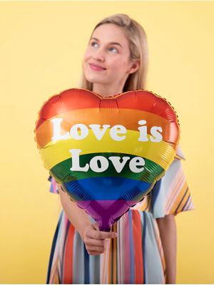 +Matēts folijas balons, sirds "Love is Love", 35 cm