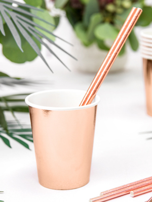 Paper cups, rose gold, 220ml (1 pkt / 6 pc.)