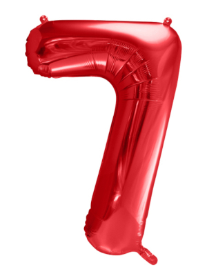 Folijas balons, 7, sarkanā krāsā, 86 cm