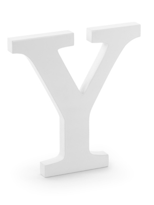 Koka burts “Y”, balta krāsa, 19 cm x 20 cm