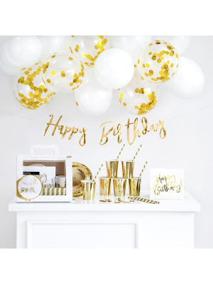 Party decorations set - Birthday, gold