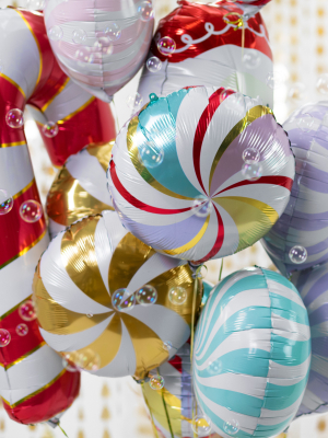 Folijas balons apaļa konfekte, krāsaina ar zeltu, 35 cm