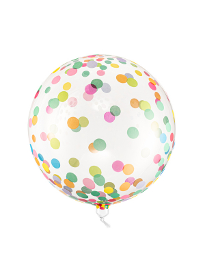 Orbz balons, caurspīdīgs ar krāsainiem aplīšiem,  40 cm
