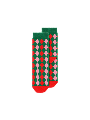 Рождественские носки Ромбы, размер 27-30